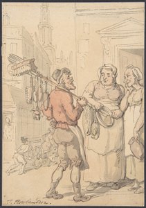 Cena de rua: Vendedor de escovas de Thomas Rowlandson