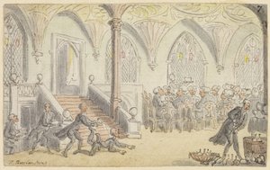 Estudo para Dr. Sintaxe Entretido na Faculdade de Thomas Rowlandson