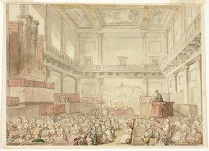 Estudo para Royal Chapel, Whitehall, da Microcosm of London de Thomas Rowlandson
