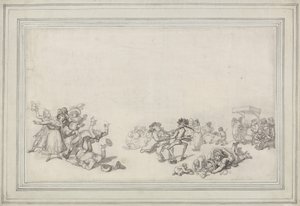 Estudo de patinadores: patinando na serpentina de Thomas Rowlandson