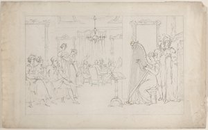 Doce é a voz cujos poderes podem mover E chamar o coração errante ao amor..., 1º de setembro de 1817. de Thomas Rowlandson