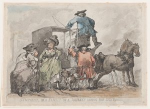 Simpatia, ou uma família em uma jornada colocando o pó, 12 de julho de 1784., 12 de julho de 1784. de Thomas Rowlandson