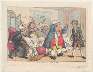 Sintomas de Choaking, 1806 pub. 25 de agosto de 1808., 1806 pub. 25 de agosto de 1808. de Thomas Rowlandson