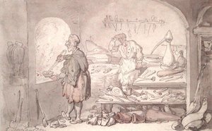 O Alquimista (aguarela sobre papel) de Thomas Rowlandson