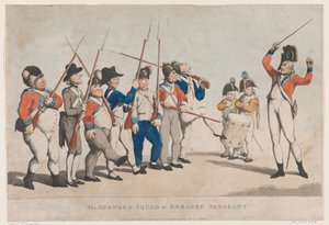 O Esquadrão Desajeitado ou Sargento Enfurecido, 17 de julho de 1798., 17 de julho de 1798. de Thomas Rowlandson