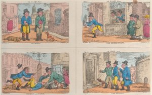 A Caça ao Meirinho: Em Fault, The Second Escape, Double and Squat, e The Seizure, 1809., 1809. de Thomas Rowlandson