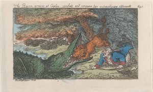O Barão chega ao Ceilão, combate e conquista dois adversários extraordinários..., [1809], reeditado em 1811. de Thomas Rowlandson