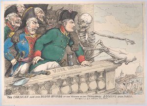 The Corsican and His Bloodhounds at the Window of the Thuilleries Looking Over P..., 16 de Abril de 1815. de Thomas Rowlandson