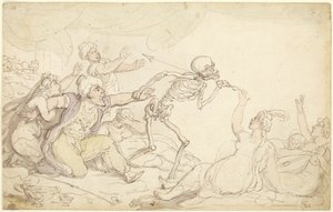 A Dança da Morte: O Nababo Capturado no Seu Harém de Thomas Rowlandson