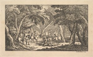 A Morte - Caça à Raposa - Uma Cena de Paisagem, 1787. de Thomas Rowlandson
