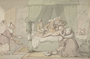 &39;O médico está tão ferido que a ventosa é considerada necessária&39;, c.1810 (aquarela com caneta e tinta no papel) de Thomas Rowlandson