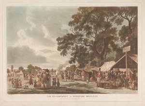 O acampamento no Hyde Park de Thomas Rowlandson