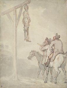 O Gibbet (caneta e tinta, aquarela e lápis sobre papel) de Thomas Rowlandson