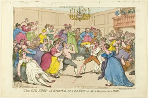 The Gig Shop ou chutando uma brisa no Nell Hammiltons Hop de Thomas Rowlandson