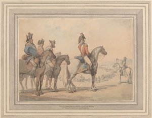 Os Guardas na Marcha da Campanha do Duque de York em França de Thomas Rowlandson