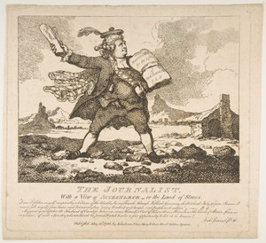 O jornalista, com vista para Auckinleck - ou a pitoresca terra de pedras ..., 15 de maio de 1786. de Thomas Rowlandson
