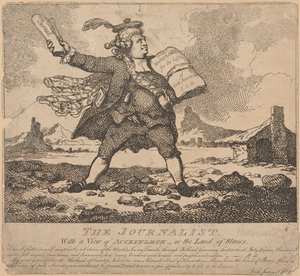 O Jornalista, com vista para Auchinleck ou para o País das Pedras de Thomas Rowlandson