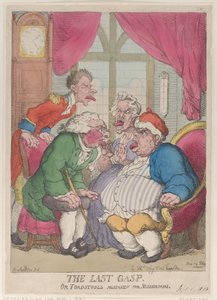 O último suspiro, ou cogumelos venenosos confundidos com cogumelos, 1º de setembro de 1813., 1º de setembro de 1813. de Thomas Rowlandson