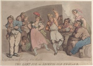 The Last Jig ou Adieu to Old England, 10 de janeiro de 1818., 10 de janeiro de 1818. de Thomas Rowlandson