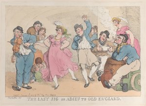 The Last Jig ou Adieu to Old England, 20 de janeiro de 1818., 20 de janeiro de 1818. de Thomas Rowlandson