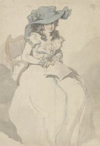 A carta de amor, c.1790 (caneta e tinta e aquarela sobre papel) de Thomas Rowlandson