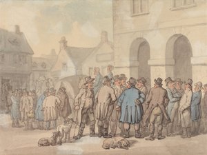 The Market Place, Brackley, Northamptonshire de Thomas Rowlandson