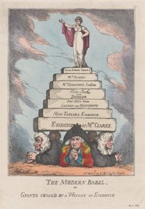 A Babel moderna, ou gigantes esmagados por um peso de evidência, 11 de abril de 1809., 11 de abril de 1809. de Thomas Rowlandson