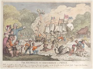 A Naumacia para comemorar a paz de Thomas Rowlandson