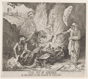 O Poço de Acheron ou O Nascimento das Pragas da Inglaterra, 28 de janeiro de 1784., 28 de janeiro de 1784. de Thomas Rowlandson