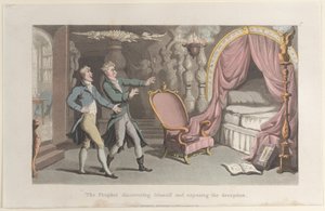 O Profeta se descobrindo e expondo o engano, do Journal of Sentimental T..., 1821. de Thomas Rowlandson