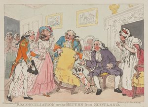 A Reconciliação, ou o Regresso da Escócia de Thomas Rowlandson