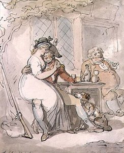 A saída do Soldado (caneta e tinta, aguarela) de Thomas Rowlandson