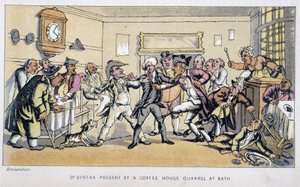 O médico num bistrô onde uma briga irrompe - em "Doctor Syntax