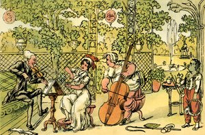 O trio do jardim de Thomas Rowlandson