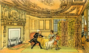 "A visita do Dr. Sintaxe à Viúva Esperançosa de Thomas Rowlandson
