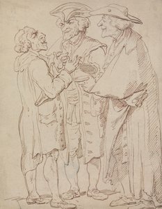 Três figuras de homens a falar em tamanho real de Thomas Rowlandson