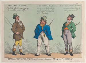 Três requisitos principais para formar um homem moderno da moda, 15 de setembro de 1814., 15 de setembro de 1814. de Thomas Rowlandson
