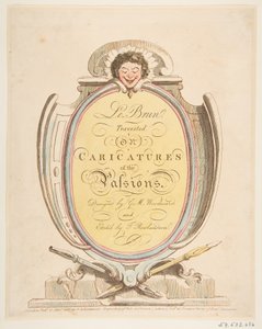 Página de título: Le Brun Travested, ou Caricaturas das Paixões, 21 de janeiro de 1800. de Thomas Rowlandson