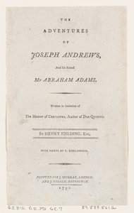Página de rosto: As aventuras de Joseph Andrews e seu amigo Sr. Abraham Adams, 1792., 1792. de Thomas Rowlandson