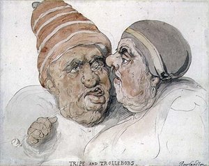Tripe e Trollebobs (aquarela) de Thomas Rowlandson