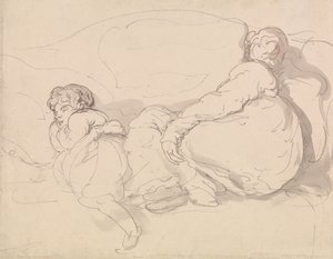 Duas figuras adormecidas de Thomas Rowlandson