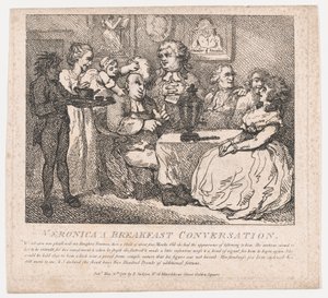 Veronica, uma conversa de café da manhã Belezas pitorescas de Boswell, Part the Firs..., 30 de maio de 1786. de Thomas Rowlandson