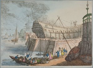 Vista da doca Brunswick de Thomas Rowlandson