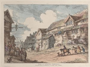 Vista de Liskard, Cornualha, de Views in Cornwall, 12 de Abril de 1812., 12 de Abril de 1812. de Thomas Rowlandson