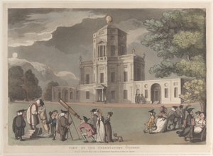 Vista do Observatório, Oxford, 1º de maio de 1810., 1º de maio de 1810. de Thomas Rowlandson