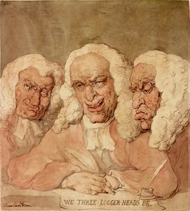 We Three Logger-Heads Be, c.1805 (tinta, lápis e aquarela sobre papel) de Thomas Rowlandson
