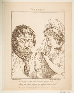 Chorando Le Brun Travested, ou Caricaturas das Paixões, 21 de janeiro de 1800. de Thomas Rowlandson