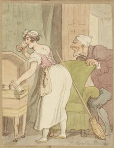 Mulher apanhada a roubar uma bebida de Thomas Rowlandson
