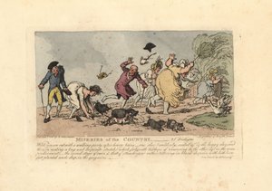 Mulher prestes a cair com os sapatos presos na lama. de Thomas Rowlandson
