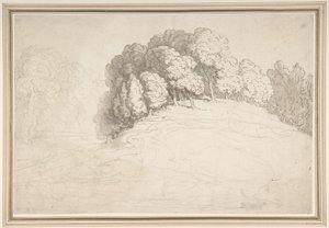 Encostas arborizadas com veados de Thomas Rowlandson